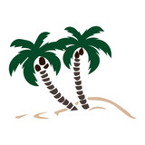 160x160 Sea Palm Sun Mountain Silhouette Black Stock Photo And Royalty