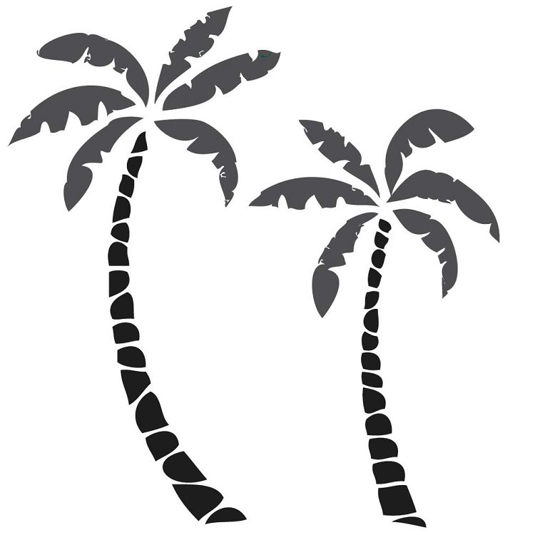 750x750 Paints Palm Tree Wall Decals Black In Conjunction With Palm Tree