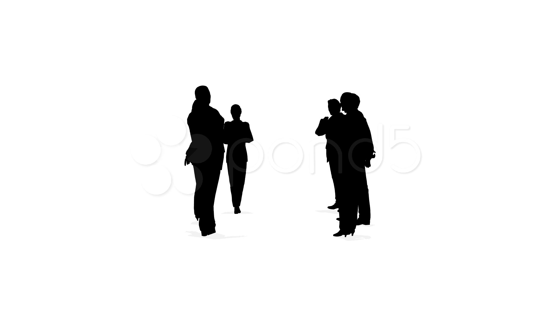 1920x1080 People Consultation Zooming Rotating Silhouette ~ Clip