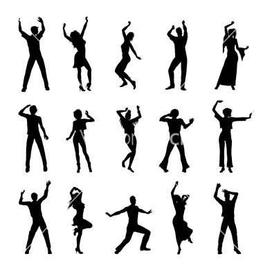 380x400 Dancing People Silhouettes Vector On Vectorstock Silhouettes