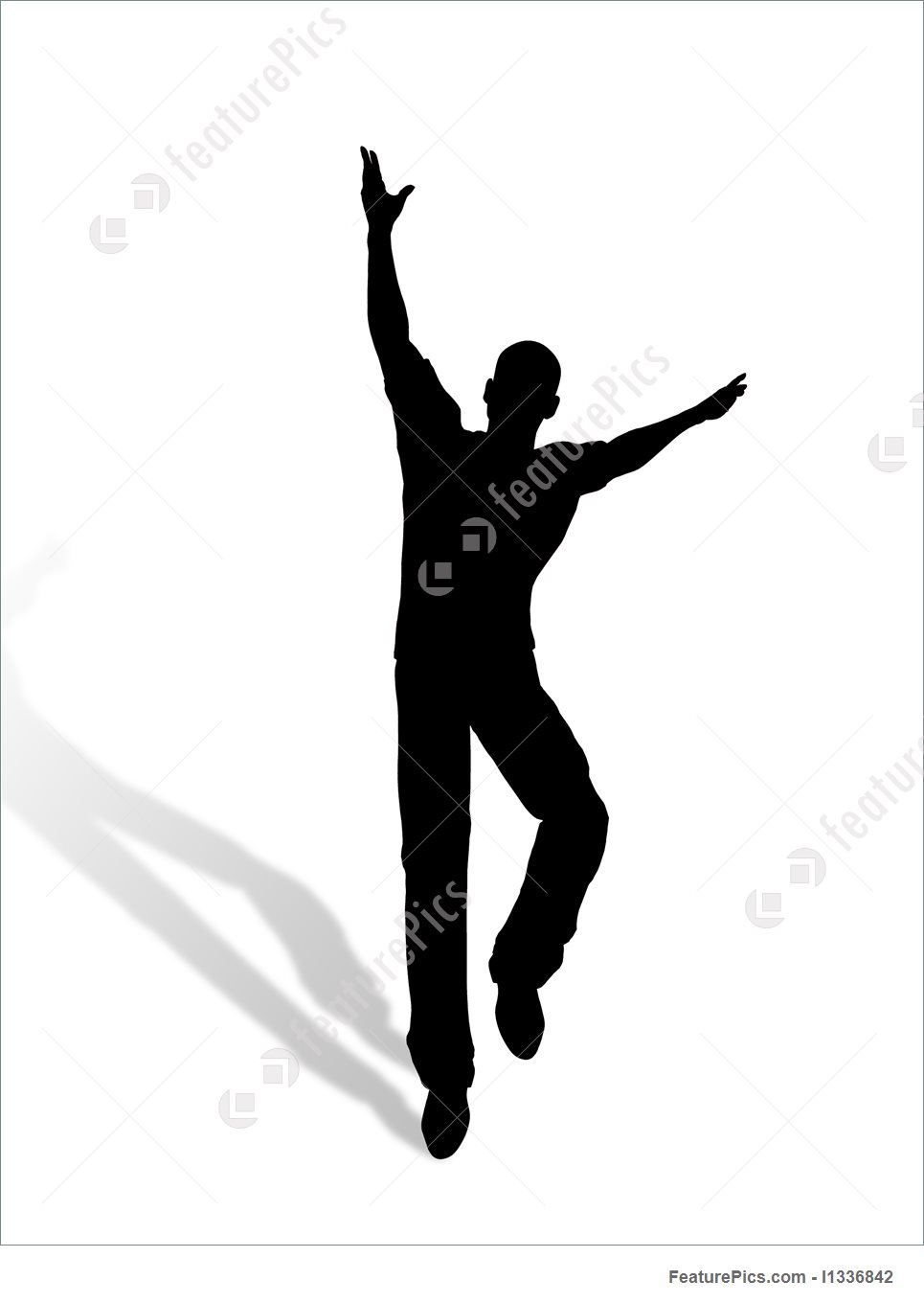 965x1360 Jumping Man Silhouette Illustration