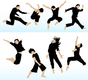 350x319 People Jumping Silhouette Free Vector Download (10,520 Free Vector