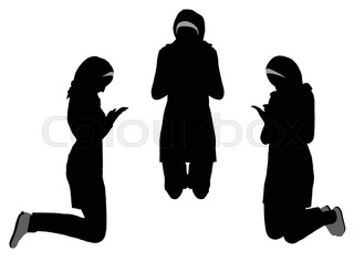 320x237 Silhouette Vector Praying Hands (Front View) On White Stock
