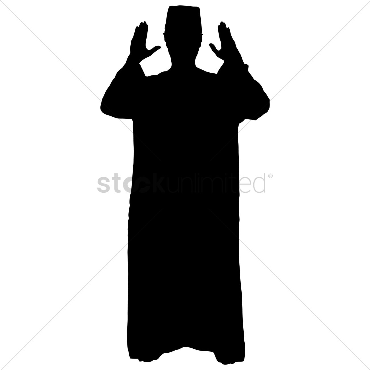 1300x1300 Silhouette Of A Man Praying Vector Image