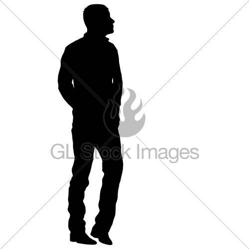 500x500 Silhouette Of People Walking On White Background Gl Stock Images