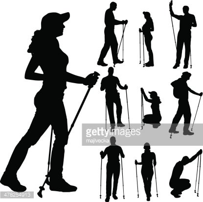 415x413 Vector Silhouettes Of People With Walking Premium Clipart