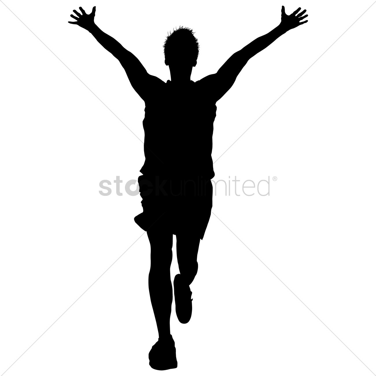 1300x1300 Silhouette Of A Man As A Winner Vector Image