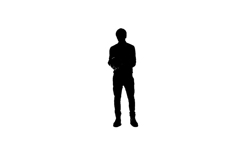 852x480 Silhouette Of A Young Boy With The Ball Who Learns To Play