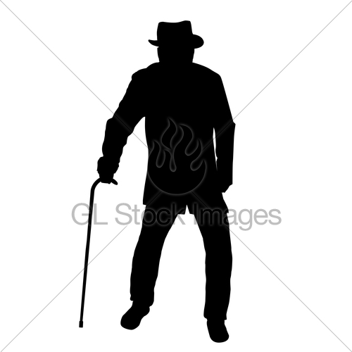 500x500 Old Man Silhouette Gl Stock Images