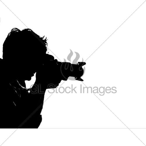 500x500 Silhouette Side View Of Photographer Gl Stock Images
