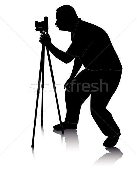 480x600 Photographer With Cameras With Tripod Vector Illustration Yura