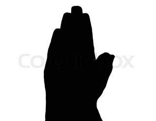 320x249 Silhouette Vector Praying Hands (Front View) On White Stock