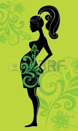 271x450 Silhouette Of Pregnant Woman Vector Drawing Art