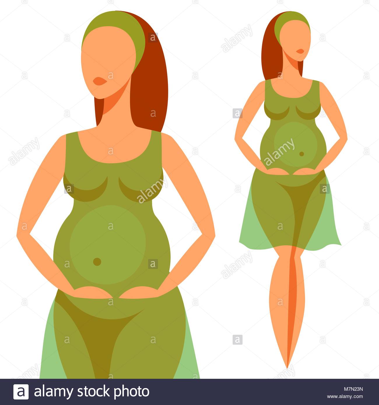 1300x1390 Stylized Silhouette Of Pregnant Woman. Illustration For Websites