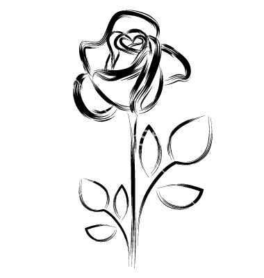 380x400 Silhouette Of A Rose Vector Vector Rose