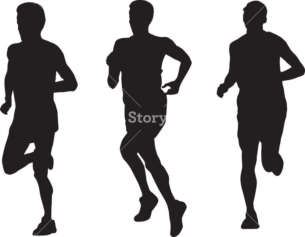 1000x775 Marathon Runner Running Silhouette Royalty Free Stock Image