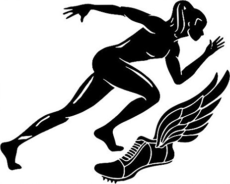 463x372 Large Silhouette Vinyl Runner Wall Decal (Female