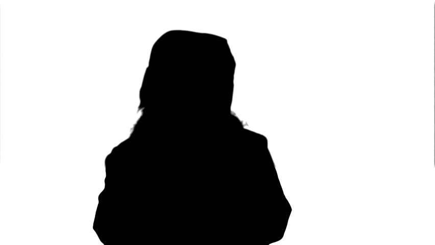 852x480 Silhouette Santa Claus Calling By Mobile Cell Phone Stock Footage