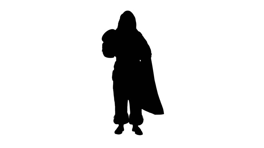 852x480 Silhouette Santa Claus Holding A Big Present Doing A Selfie