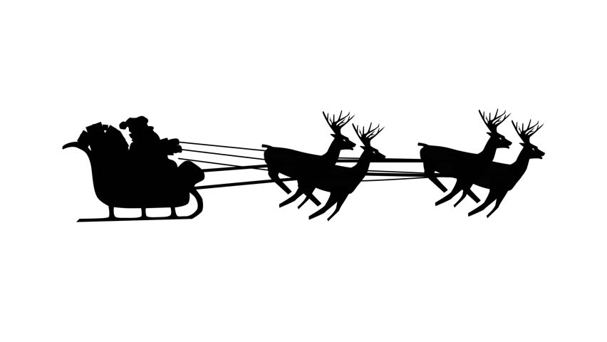 Silhouette Of Santa And Reindeer at GetDrawings | Free download