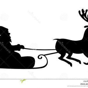 300x300 Stock Illustration Christmas Silhouette Santa Claus Riding