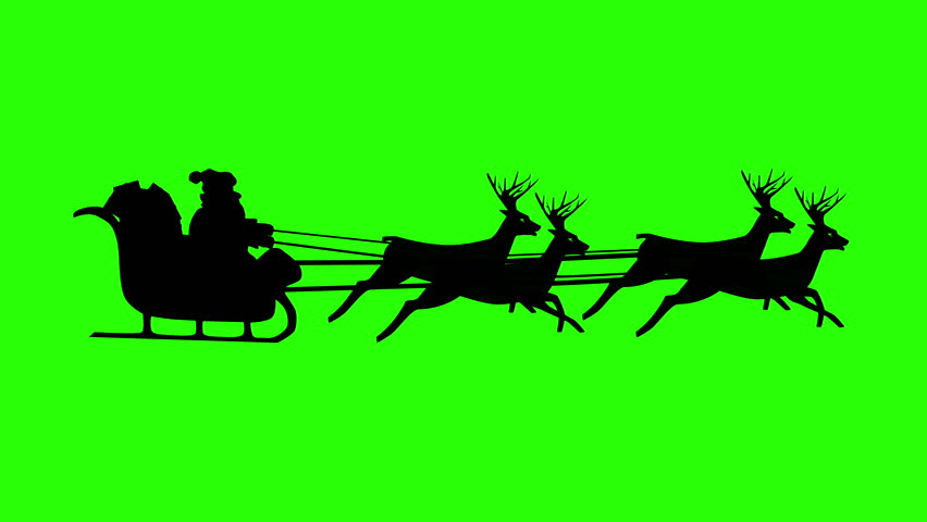852x480 Christmas Santa Claus Flying In His Sleigh With Christmas Gifts