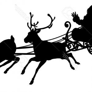 300x300 Photosanta Sleigh Silhouette Illustration Of Santa Claus In His