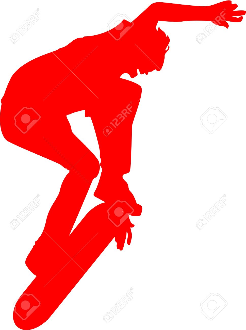 969x1300 Skateboard Clipart Red