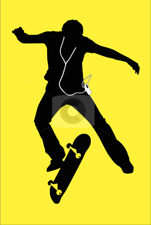 301x450 Skateboarder Silhouette Stock Vector