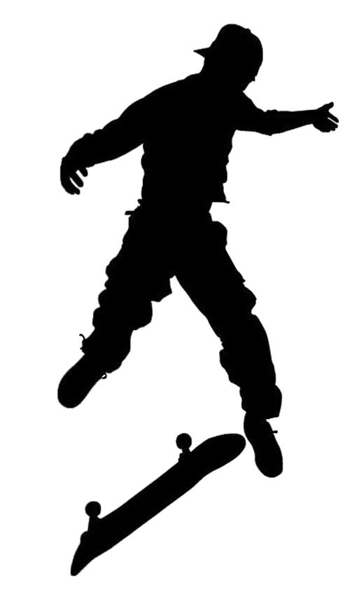 500x862 Skater Skateboarder Silhouette Kids Room Decoration Vinyl Wall