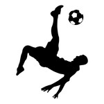 150x150 Silhouette Of Soccer Player Vector Image