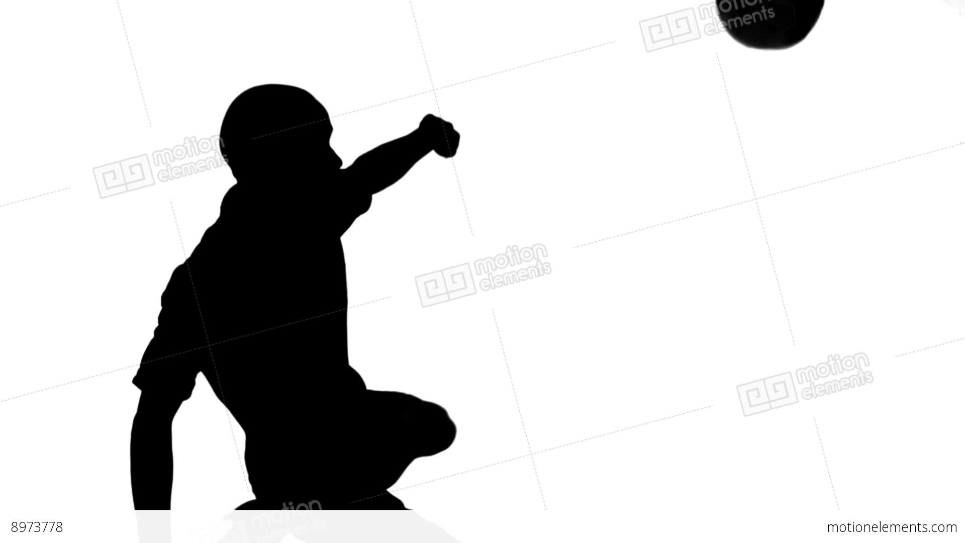 1920x1080 Silhouette Of Soccer Player Kicking Ball Stock Video Footage 8973778