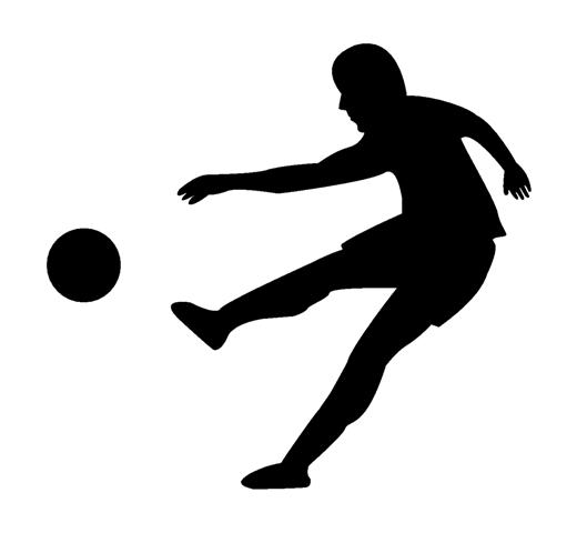 520x480 Soccer Player Silhouette 2 Decal Sticker