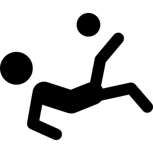 626x626 Soccer Player Silhouette Falling Kicking The Ball Icons Free