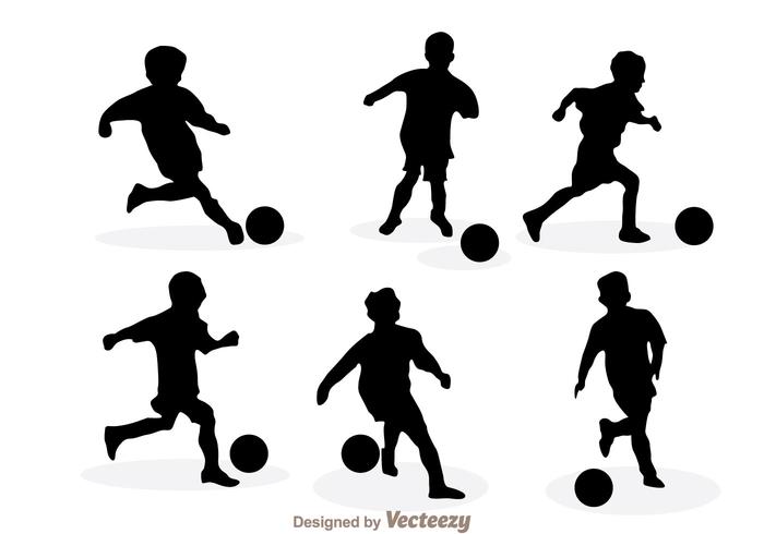 700x490 Playing Soccer Silhouette Vectors