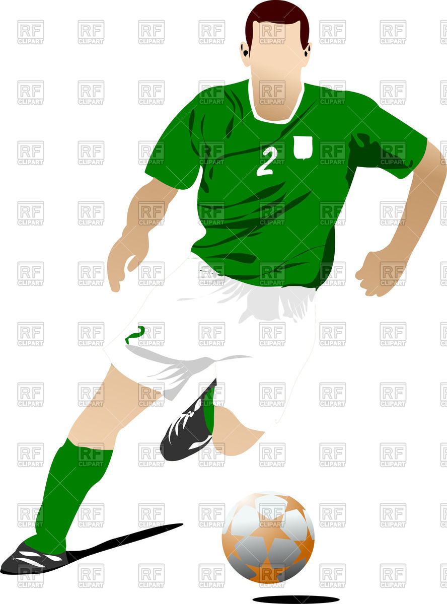888x1200 Silhouette Of Running Soccer Player With Ball Royalty Free Vector