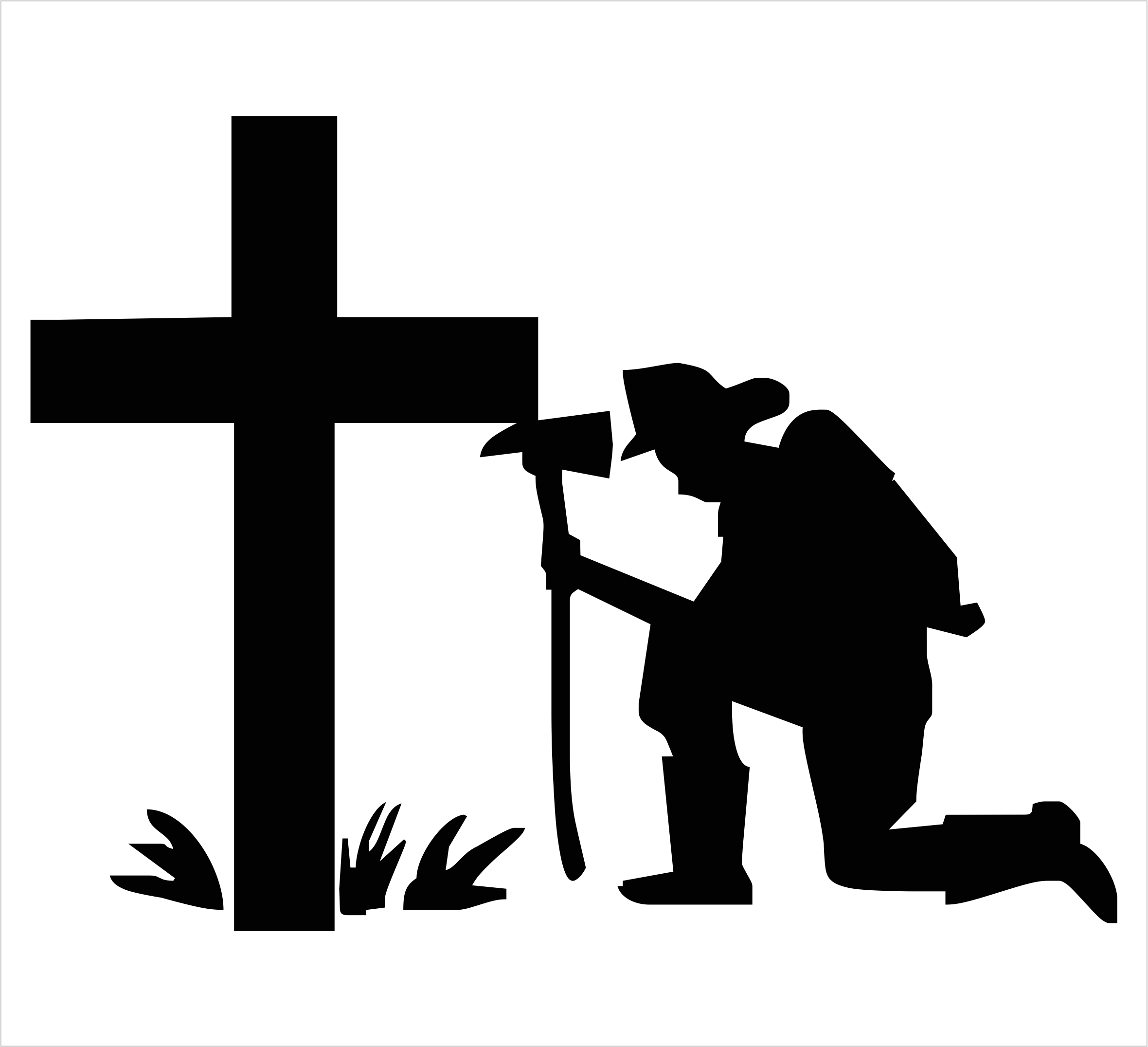2360x2151 Soldier Kneeling At Cross Free Image