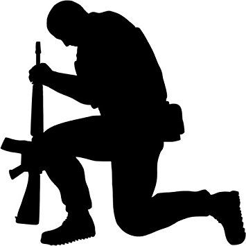 355x355 Symbol Soldier Praying Vinyl Decal Sticker 8 Wide