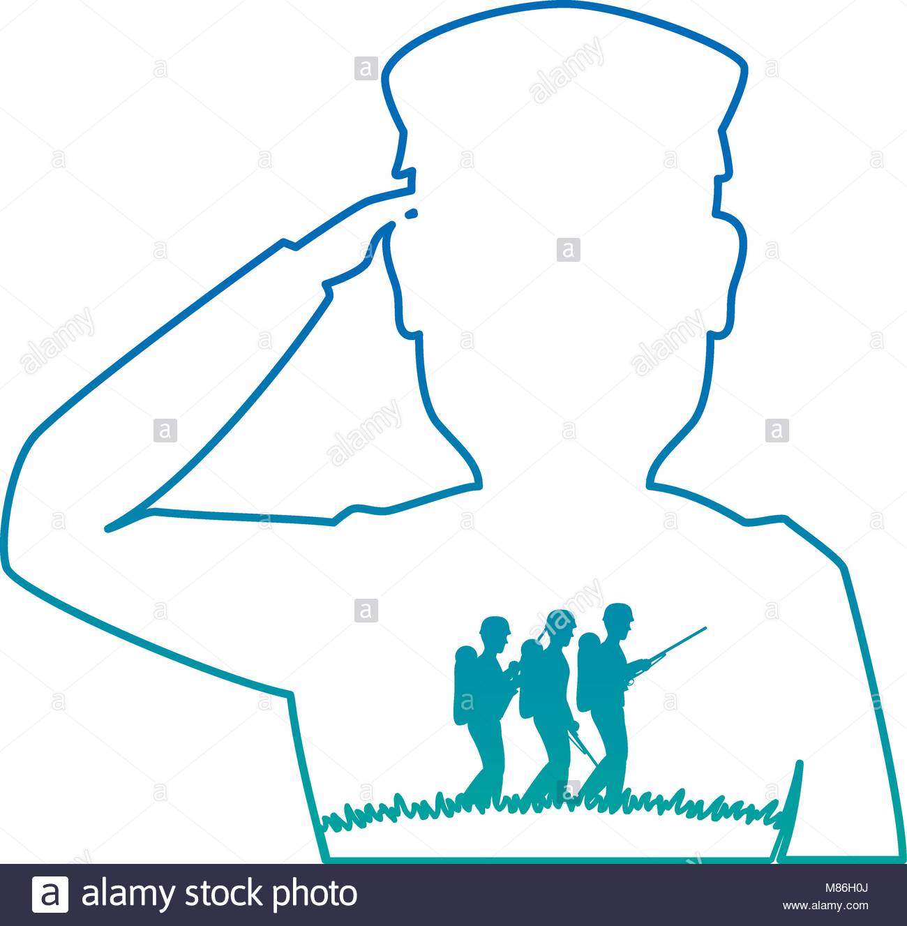 1300x1327 Silhouette Of Soldier Saluting Stock Vector Art Amp Illustration