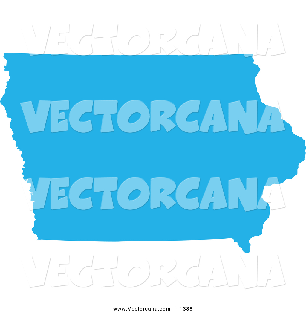 1024x1044 Vector Of A Blue Silhouette Of The State Of Iowa, United States By