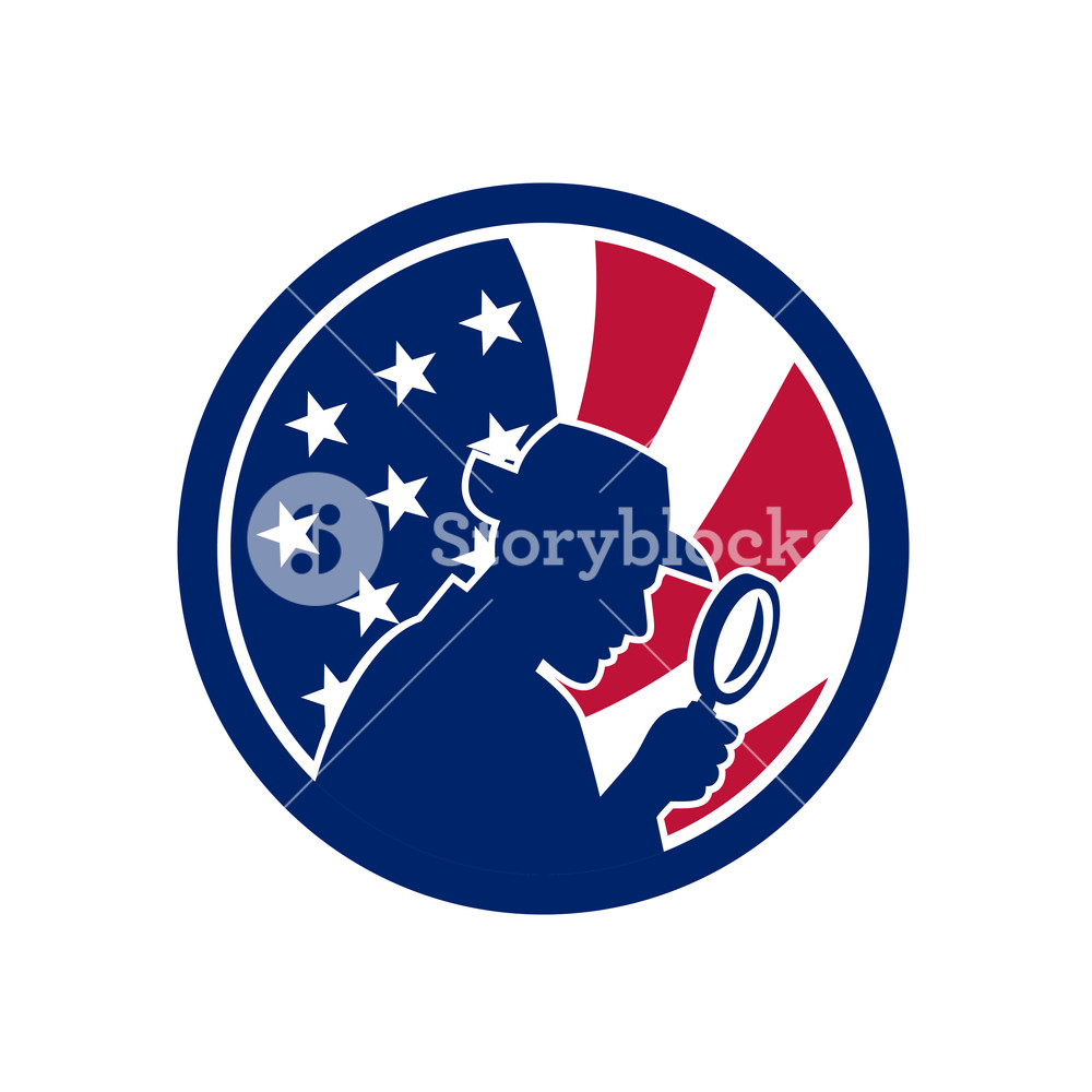 1000x1000 Icon Retro Style Illustration Of An American Private Investigator