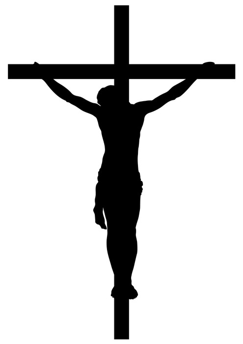 495x700 Jesus Christ Crucifiction Silhouette Wall Mural We