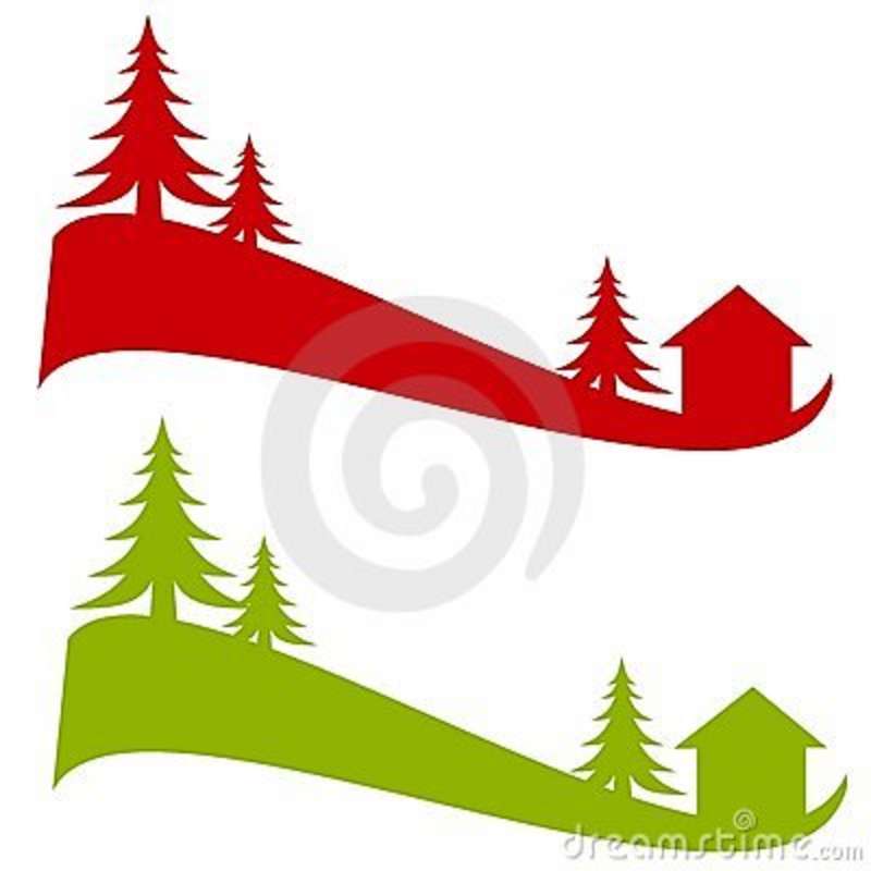 800x800 Winter Scene Silhouette Clipart