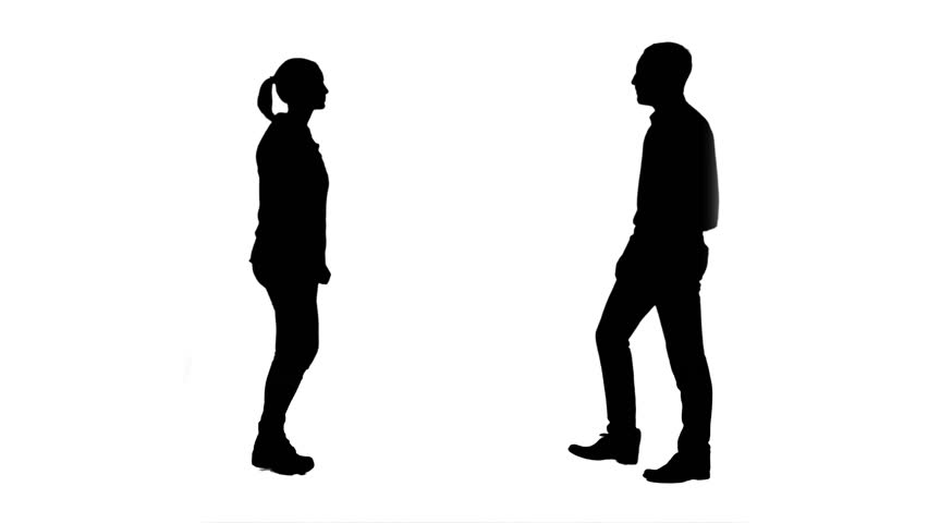 852x480 Many Business Couple Walking Looping Moving Camera Silhouette