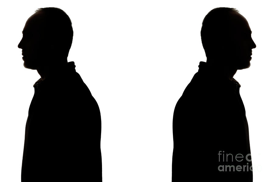 900x597 Silhouette Of Two Men Back To Back Photograph By Sami Sarkis