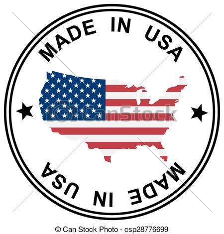 450x470 Round Patch Made In Usa With Silhouette Of Usa Eps Vectors