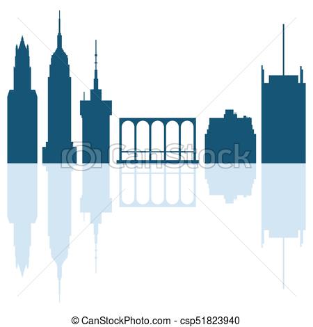 450x470 Silhouettes Of Modern Buildings In The Usa And Soaring Eps