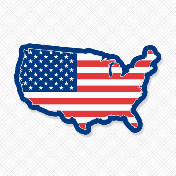 600x600 Usa Map Wall Decal American Flag Wall Decal Sticker Genius