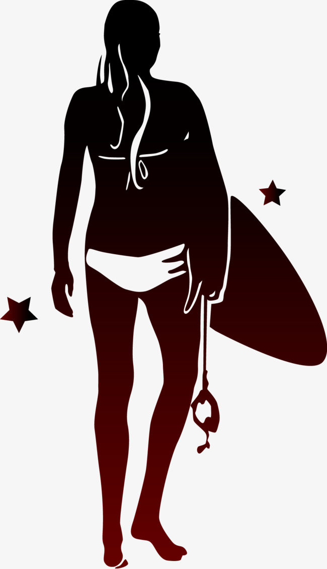 650x1130 Woman Surfboard Vector Silhouettes, Vector Silhouettes, Woman