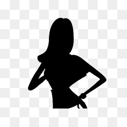 260x260 Upper Body Cartoon Woman Black Silhouette, Woman, Black, Sketch
